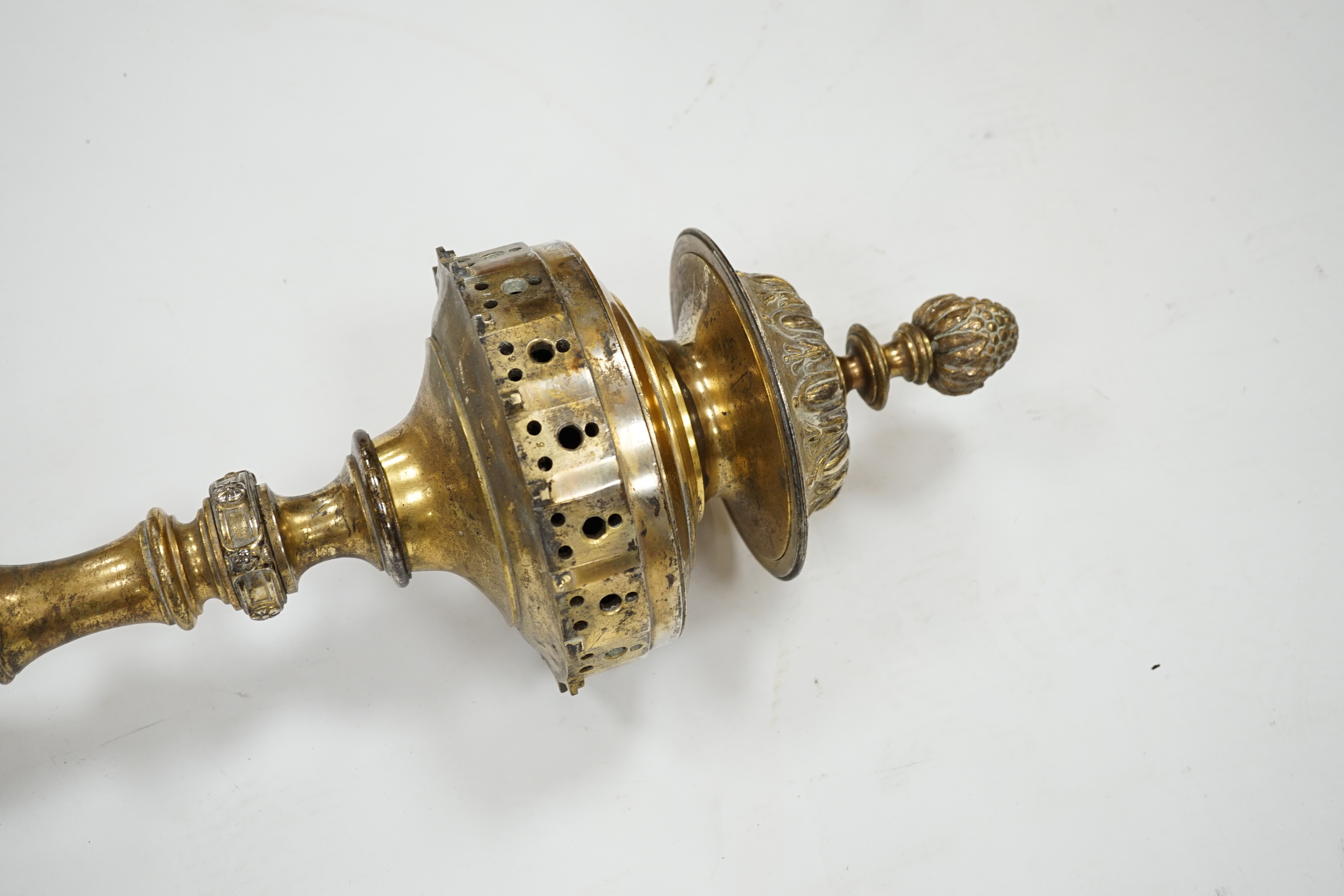 A late 19th/early 20th century ecclesiastical hanging censer, 101cm